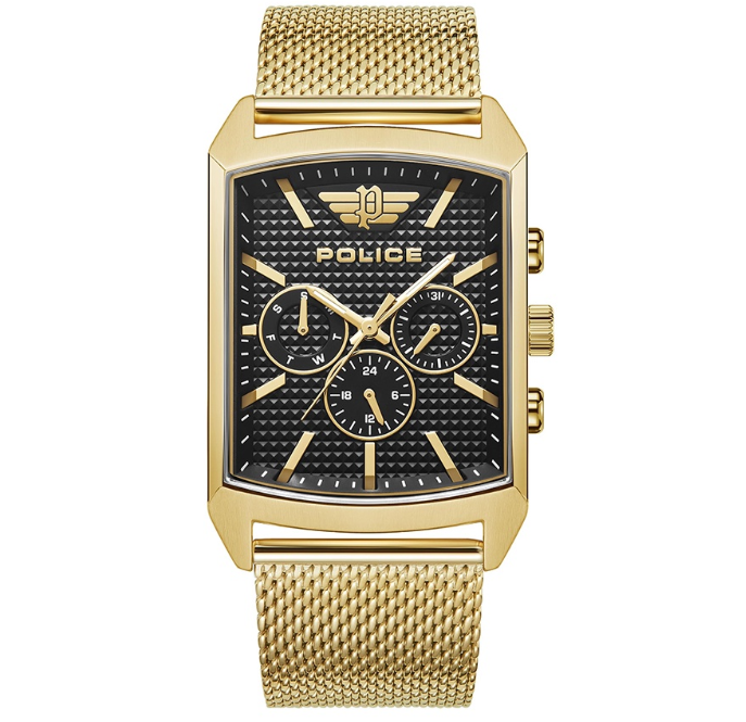 Police Saleve Gold Stainless Steel Analog Quartz Watch For Men PPEWJK2204807