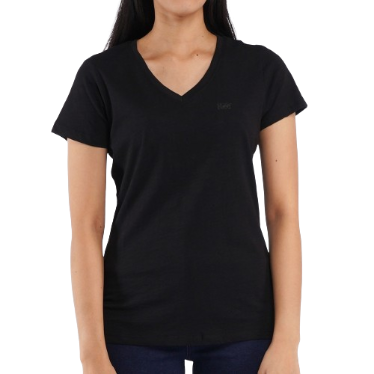 Stylistic Mr. Lee Ladies Basic Plain V-Neck T-shirt for Women Trendy Regular Fit 113463-U (Black)