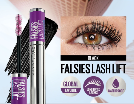 Maybelline Falsies Lash Lift Mascara (8.6mL / Black) - Lifted Lashes, Lengthening, Long lasting, 24H