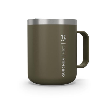 Decathlon Quechua Isothermal Hiker’s Camping Mug (stainless steel double wall) MH500 0.38 L Khaki