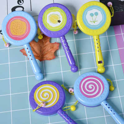 Weird Toys Baby Rattle with Whistle Hand Drum Rattle Rotating Drum for 0-3 years old baby