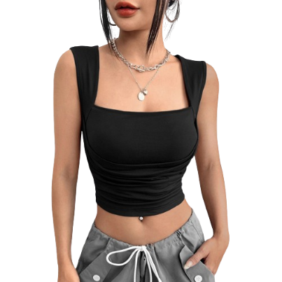 Lovito Women Casual Plain Basic Tank Top LNL36012 (Hot Pink/White/Black)