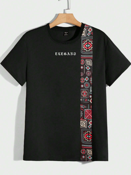 Manfinity RSRT Men Geo & Letter Graphic Tee