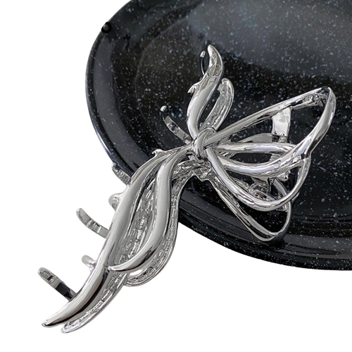 Lovito Women Casual Plain Metal Hair Clips LFA03137 (Silver)