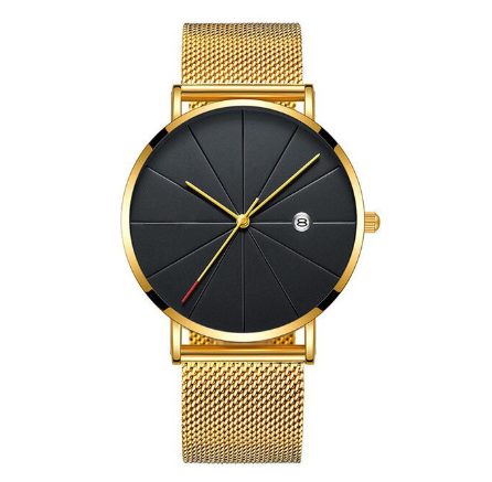 Fashion Stainless Steel Simple Quartz Analog Wrist Watch for men's women's Waterproof 4