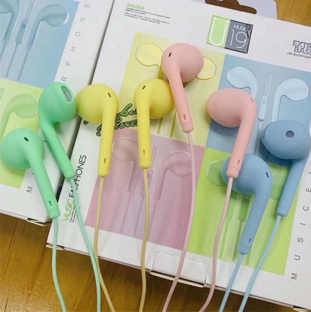 U19 Inpods Macaron 3.5mm Earphone Gaming Earbuds Sport Bass Headset With Mic for ios Android good