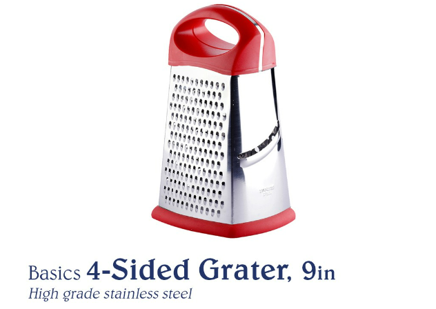 Chef's Classics Basics Stainless Steel 4-Sided Grater, 9in