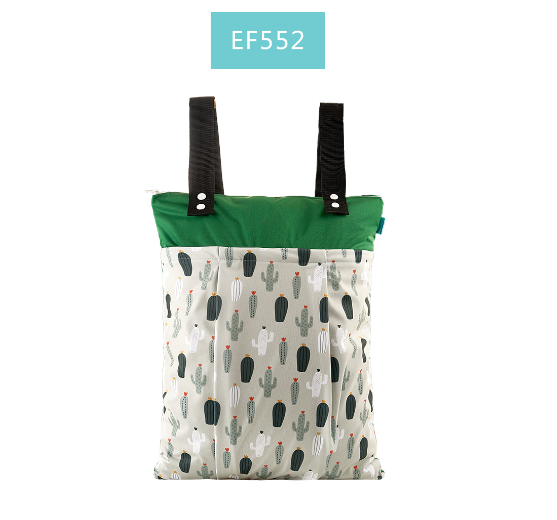 Happyflute Large Hanging Wetbag Waterproof Baby Cloth Diaper Nappy Bag Washable Dry And Wet Separation Mama Bag 55X40CM 4