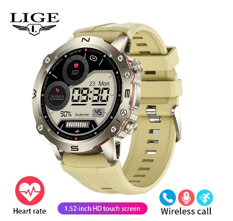LIGE 1.52 inch Outdoor GPS Multifunction Smart Watch Motion Tracking SILICONE ROSE