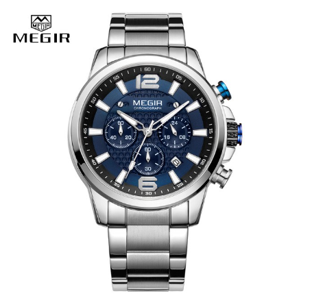 MEGIR ORI MS2156 Full Steel Luxury Men Watches Quartz Watch Chronograph Waterproof 50M M2