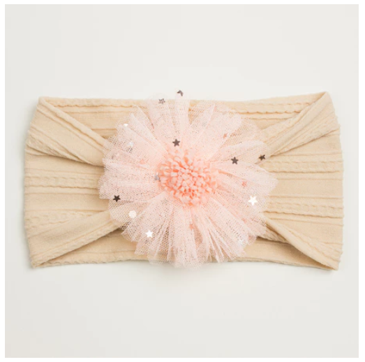 1Pcs Baby Candy Color Flower Seamless Wide Headscarf Baby Nylon Headband Cute Princess Accessories Soft Comfortable HS10