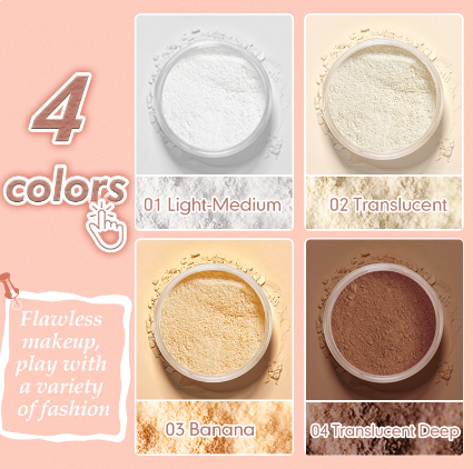 KIMUSE 4 Colors Waterproof Loose Powder Skin Finish Powder