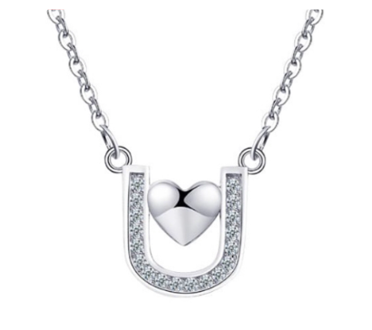 Heart Necklace Pendant 92.5 Italy Silver Korean and Japan Fashion Jewelry