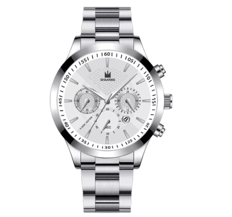 2021 new calendar steel band men's watch, atmospheric life waterproof quartz watch, male student watch M010