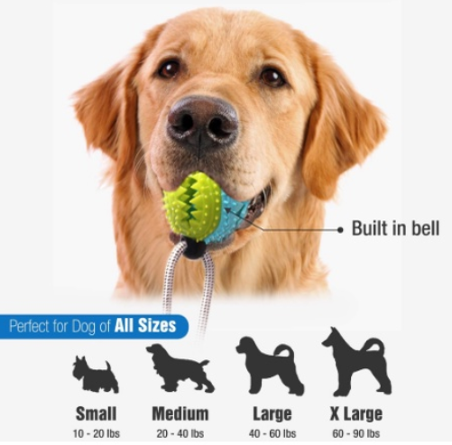SMART DOG Sucker Toy Self-Playing Tug of War Dog Toy with Chewing Rubber Ball Dog Rope