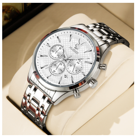 Playboy Watch For Men Waterproof Luminous with Calendar Chronograph Stainless Steel Strap Classic Fashion Style Men's Watch
