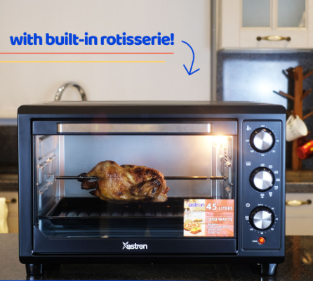 Astron EO-45 Electric Convection Oven with Built-in Rotisserie and Interior Lamp (45L) (1800W)