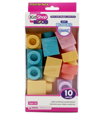 KidShop Pink 10 pcs Soft Building Blocks