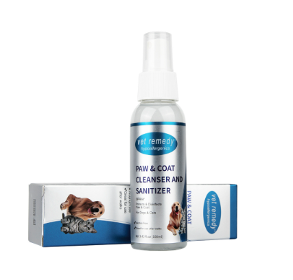 Vet Remedy Paw & Coat Cleanser and Sanitizer Spray for Dogs & Cats 100ml