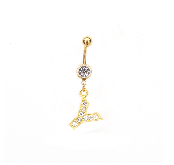 Body Piercing Drop Dangle Belly Button Rings Navel 26 Letter Ring Jewelry Sexy Y