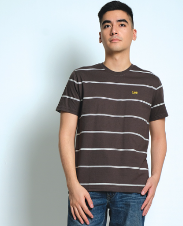 Lee Striped T-Shirt for Men in Charcoal