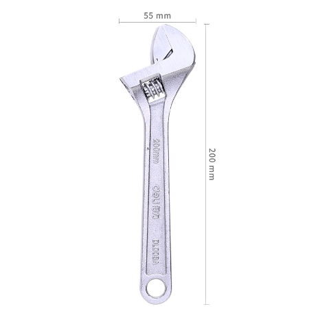 Deli 8" Adjustable Wrench Multifunctional Industrial Wrench High Hardness Forged Wrench DL008A