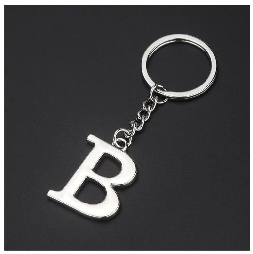 New A-Z 26 Letter Key Chains Stainless Steel Keychain Charm Fashion Accessories Key Ornaments B