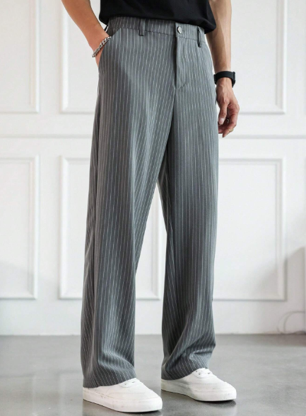 Manfinity Homme Men's Striped Printed Casual Daily Pants