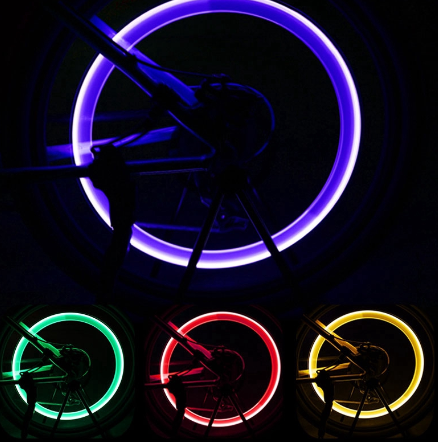 2 Pcs Bicycle LED Light / Bike Tire Valve Lights / Bicycle Flash Light / Mountain Road Bike Cycling Tyre Wheel Lights / Bicycle Wheel Spoke LED Neon Lamp