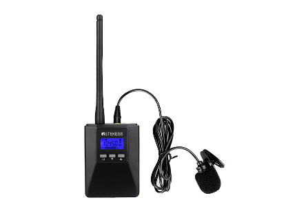 Retekess TR506 Transmitter Wireless Lavalier Microphone System Tour Guide System with Rechargeable Battery for Simultaneous