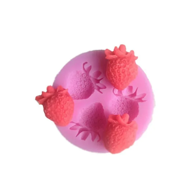 Three Holes Strawberry Fruit Silicone Mold Fondant Molds Sugar Craft Tools Chocolate Mould For Cakes Tools Bakeware
