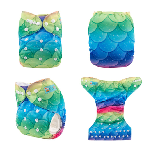 Alva Baby Cloth Diapers Washable Reusable Real Cloth Pocket Nappy Diaper Only No Insert For 3-15kg 6.6-33.1Ibs Baby And Newborn D2