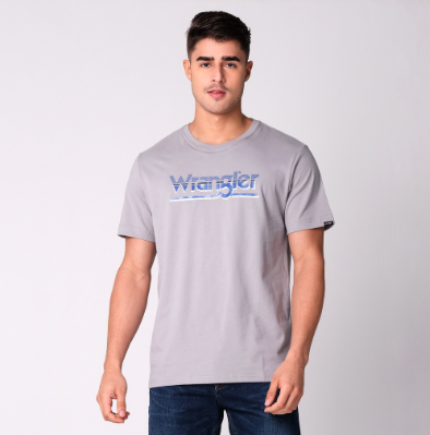 Wrangler Men's Graphic Logo T-Shirt in Ultimate Gray Color