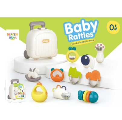 Baby Rattles Set in Cute Trolley Case Infant Babies