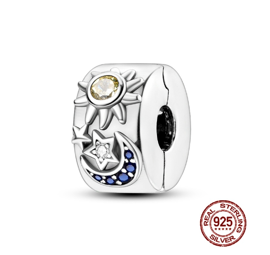 Fit Original Pandora Bracelet Beads Pendant 925 Sterling Silver Love Positioning Buckle Series Colorful Women Jewelry DIY Gift S037