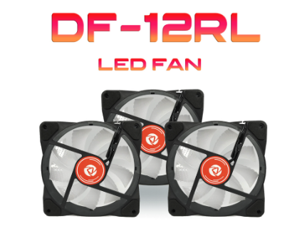 Inplay Df-12 120mm Red Led Fan For Pc Case Desktop Computer Components