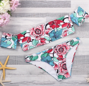 146 Korean swimwear Korean swimsuit Sexy Bikini Ruffle Beach Sexy Swimwear Off Shoulder Bikini