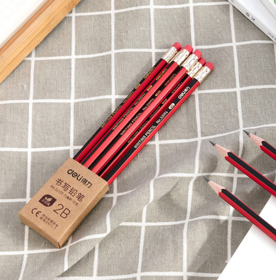 Deli 10PCS 2B Pencil Graphite Pencil with Eraser 33159