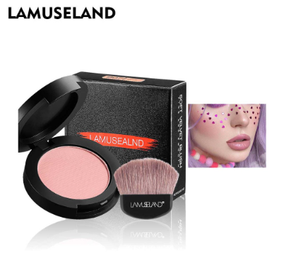 LAMUSELAND Natural Lightweight Blush High Pigment Waterproof Blusher Powder Face Makeup