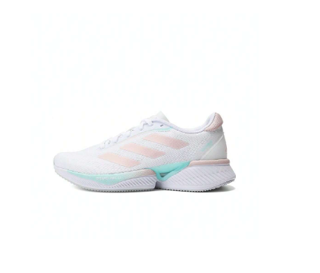 Adidas 2024 Women's Contrast Color Breathable Lace-Up Running Shoes, Low-Top JH9640