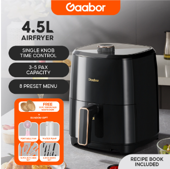 Gaabor Air Fryer Household Multi Functional Oil-Free Healthy Cooking Non-Stick 4L / 4.5L Black/White