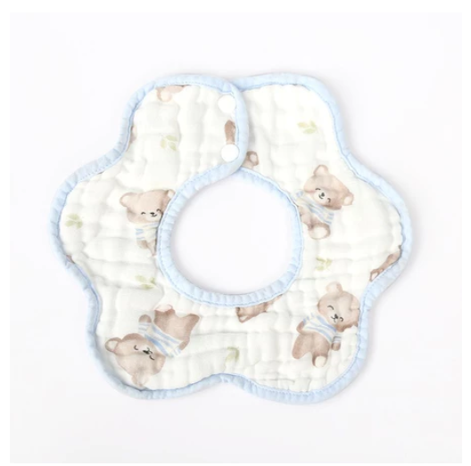 CleverMama Drool Baby bibs 360 Rotating Muslin Cotton Absorbent Teething Baby Bibs CMB7