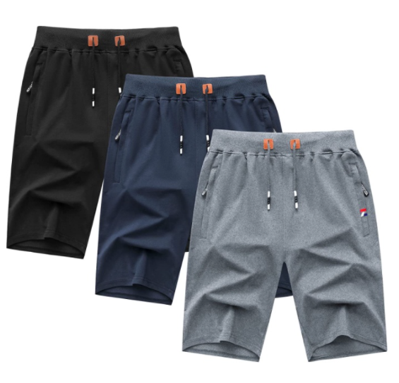 Men's Shorts Quick Drying Casual Sports Shorts With Drawstring Zipper Pocket And Elastic Waist