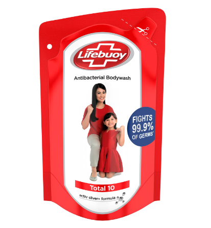Lifebuoy Antibacterial Bodywash Total 10 Refill Pack 450ml