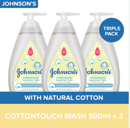 Johnson's CottonTouch Wash 500ml x 3