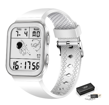 LIGE Official Digital Men Watch Fashion Sport Watch For Men Chronograph Electronic Wristwatch Waterproof Watches WHITE