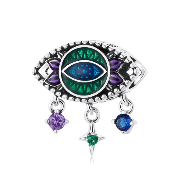 Bamoer 925 Silver Devil Eyes Dark Style Personality Fashion Charm Diy Bracelet Or Necklace Accessories Jewelry D9