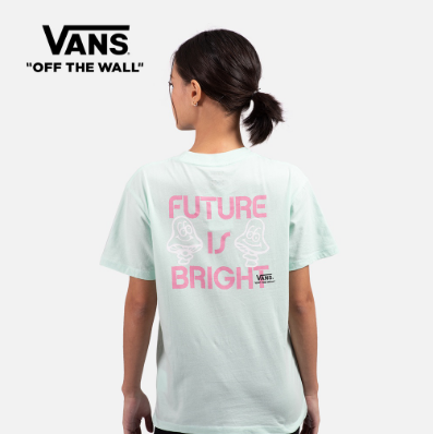 Vans Future Is Bright Short Sleeves Green Bay Cotton T-Shirt For Women