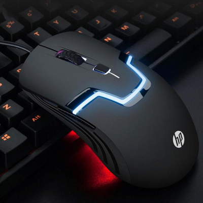HP High Performance Gaming Mouse with 7 Colors Rainbow LED Light Mice Wired USB M100 Game Mouse