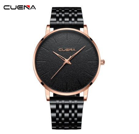 CUENA Men's Watch Simple Design Business Fashion Sports Analog Quartz Stainless Steel Waterproof 6030 01